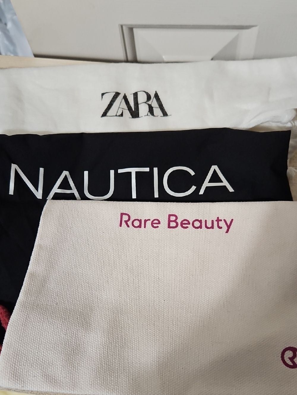 Zara, Rare Beuty, Nautica Dust Bags With logo